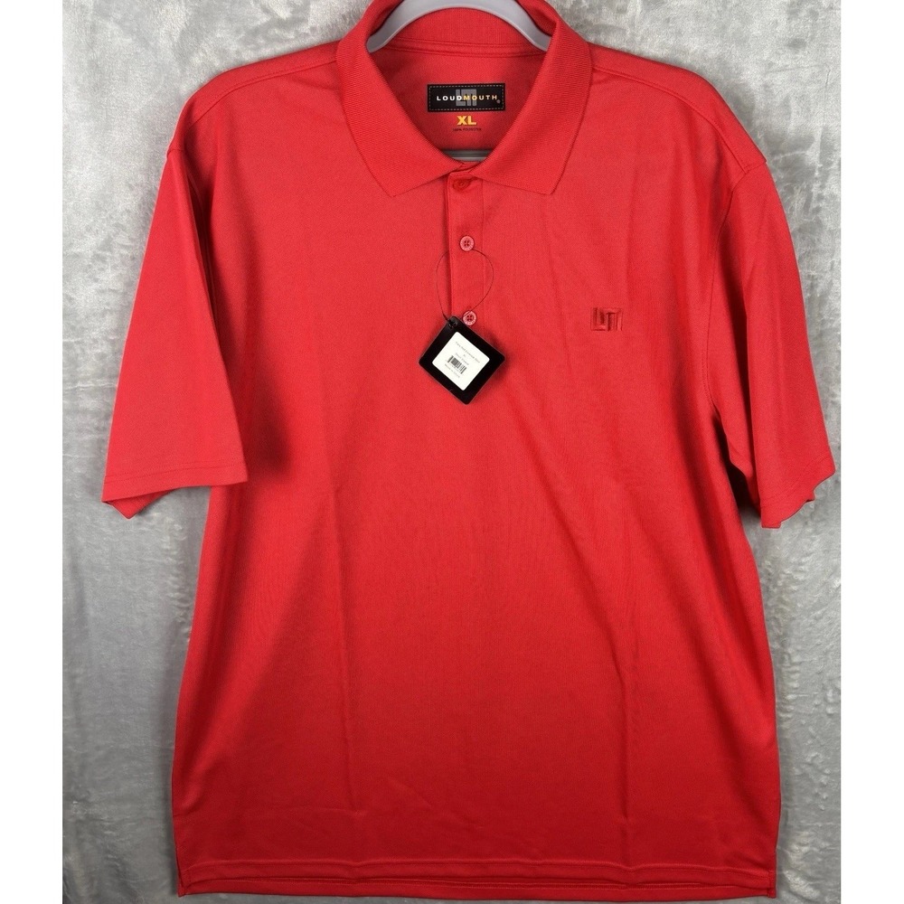 Loudmouth Polo Golf Mens XL Fiery Red Essential Performance Short Sleeve‎ Shirt